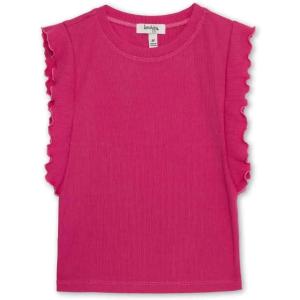 imageSpeechless Girls Rib Knit Flutter Sleeve TopHot Pink