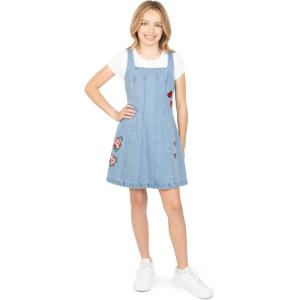 imageSpeechless Girls Short Sleeve Baby Tee and Sleeveless Denim DressIvoryDenim