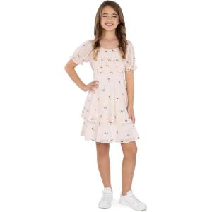 imageSpeechless Girls Short Sleeve Chiffon Dress with Layered HemBlush