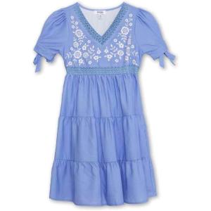 imageSpeechless Girls Short Sleeve Embroidered DressPeriwinkleIvory