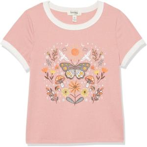 imageSpeechless Girls Short Sleeve Graphic Knit TShirtRose