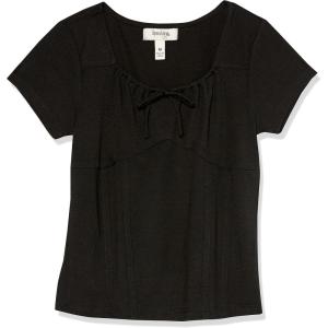 imageSpeechless Girls Short Sleeve Jersey Knit Peasant TopBlack