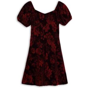 imageSpeechless Girls Short Sleeve Sweetheart Neck Party DressRedBlack