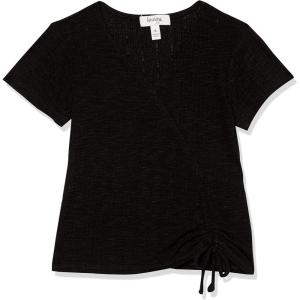 imageSpeechless Girls Short Sleeve Wrap TShirt TopBlack