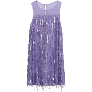 imageSpeechless Girls Sleeveless Fringe Sequin Party DressLilac