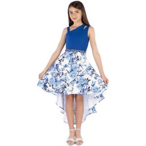 imageSpeechless Girls Sleeveless High Low Maxi Party DressBlueIvory