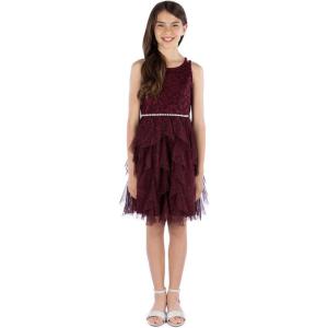 imageSpeechless Girls Sleeveless Lace Bodice and Fairy Skirt Party DressBurgundy