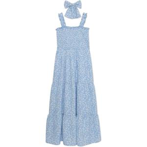 imageSpeechless Girls Sleeveless Smocked Maxi SundressBlueIvory