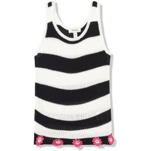 imageSpeechless Girls Sleeveless Stripe Sweater Knit TopBlackWhitePink