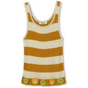 imageSpeechless Girls Sleeveless Stripe Sweater Knit TopIvoryGold