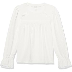 imageSpeechless Girls Smocked Cuff Long Sleeve TopIvory