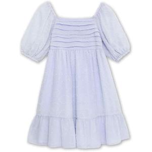 imageSpeechless Girls Square Neck Puff Sleeve Ruffle Hem Knee Length DressPeriwinkle Blue