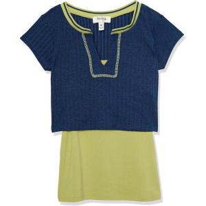 imageSpeechless Girls Tank Top and Cropped Short Sleeve 2 Piece Set TShirtNavy Lime