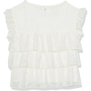 imageSpeechless Womens Sleeveless Crochet Tiered TopOffwhite