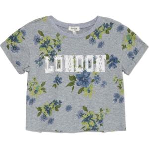 imageSpeechless girls Short Sleeve Cotton Rib Knit Tshirt and HairclipGreyLondon