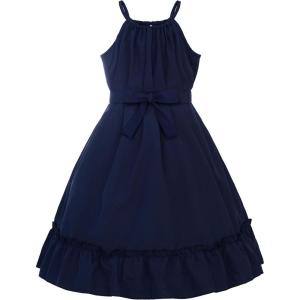 imageUhnice Girls Halter Neck Dress Summer Casual Dresses Aline SundressNavy Blue