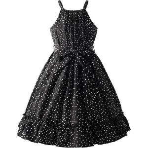 imageUhnice Girls Halter Neck Dress Summer Casual Dresses Aline SundressPolka Dot Black