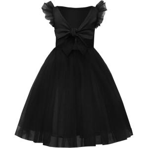 imageUhnice Toddler Girl Tie Back Tutu Casual Tulle DressBlack