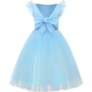 imageUhnice Toddler Girl Tie Back Tutu Casual Tulle DressBlue