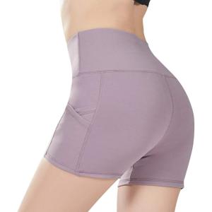 imageUhnice Yoga Shorts with Pockets High Waist Tummy Control Workout Pants
