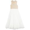 imageSpeechless Girls High Neck Full Length Party DressGoldWhite