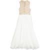imageSpeechless Girls High Neck Full Length Party DressGoldWhite
