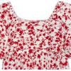 imageSpeechless Girls Puff Sleeve Pleated Bodice Party DressWhiteRed