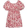 imageSpeechless Girls Puff Sleeve Pleated Bodice Party DressWhiteRed