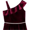 imageSpeechless Girls Ruffled One Shoulder Fit and Flare Sleeveless DressBurgundy