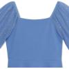 imageSpeechless Girls Scuba Crepe Party Dress with Long Sheer Dew Drop SleevesPeriwinkle