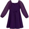 imageSpeechless Girls Scuba Crepe Party Dress with Long Sheer Dew Drop SleevesPlum