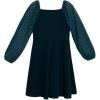 imageSpeechless Girls Scuba Crepe Party Dress with Long Sheer Dew Drop SleevesTeal