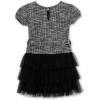 imageSpeechless Girls Short Sleeve Knit Boucle and Tulle DressBlackWhite