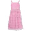imageSpeechless Girls Sleeveless Square Neck Point Desprit Tiered Midi DressRose Pink