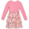 imageSpeechless Girls Sleeveless Tiered Dress and Tie Front CardiganCoralFuchsia Floral