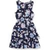 imageSpeechless Girls Sleeveless Tiered Dress and Tie Front CardiganNavyLavender