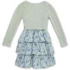 imageSpeechless Girls Sleeveless Tiered Dress and Tie Front CardiganSageBlue Floral