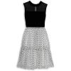 imageSpeechless Girls Sleeveless Velvet and Flocked Dot Plisse Midi Party DressBlackIvory