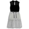 imageSpeechless Girls Sleeveless Velvet and Flocked Dot Plisse Midi Party DressBlackIvory