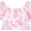 imageSpeechless Girls Smocked Floral Print Puff Sleeve Party Dress with Lace TrimWhitePink