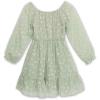 imageSpeechless Girls Square Neck Long Sleeve Ruffle Hem Floral Mesh Overlay DressDusty Sage