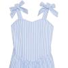 imageSpeechless Girls Striped Cotton Skater Dress with Bow ShouldersWhiteBlue