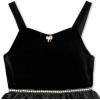 imageSpeechless Girls Velvet and Satin Sleeveless Bubble Party DressBlack