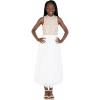 imageSpeechless Girls High Neck Full Length Party DressGoldWhite