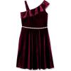 imageSpeechless Girls Ruffled One Shoulder Fit and Flare Sleeveless DressBurgundy