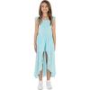 imageSpeechless Girls Ruffled Sleeve Walk Through Maxi Party DressAqua