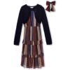 imageSpeechless Girls Sleeveless Midi Dress and Long Sleeve Crochet ShrugNavyRust
