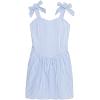 imageSpeechless Girls Striped Cotton Skater Dress with Bow ShouldersWhiteBlue