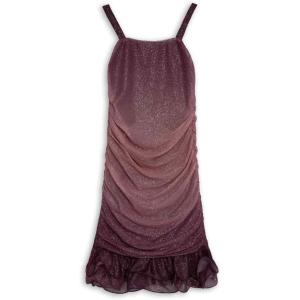 imageSpeechless Girls Glitter Mesh Ruffle Hem Party DressOmbre Mauve