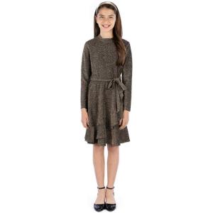imageSpeechless Girls Long Sleeve Glitter Knit Party DressBlack Gold